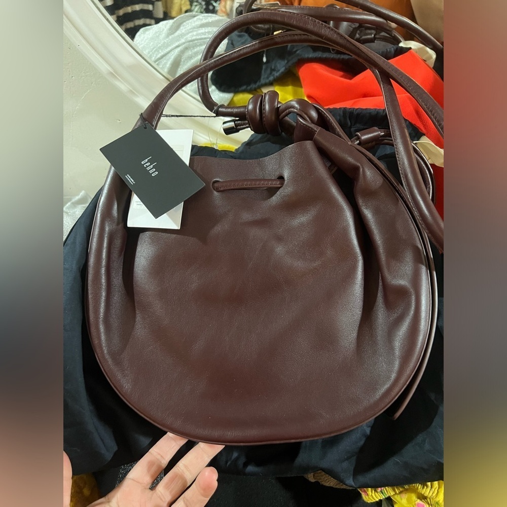 Nwt Behno Ina Napa Leather Crossbody In Wine — image 2 of 4